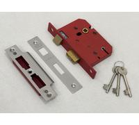 UNION Mortice Sash Lock 2201 5-Lever 77.5mm Satin Chrome (Visi Pack)