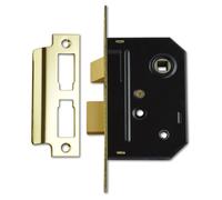 Union J2294-Pl-2.50 2294 Mortice Bathroom Lock Polished Brass 63mm 2.5In Box Unnj2294Pl25