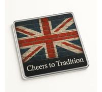 Union Brick Charm Acrylic Coaster Gift - Rustic British Tradition Design Home Decor Present for Drinkware Enthusiasts