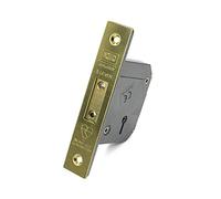 Union/Chubb 3G114E - 5 Lever Deadlock - BS3621:2007-67mm Case - Polished Brass - Heavy Duty Deadlock - Supplied with 3 Extra Keys Free of Charge Worth Over £14.40