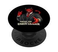 Union Devil | Protest Humor Satan Evil No Corporate Greed PopSockets Adhesive PopGrip