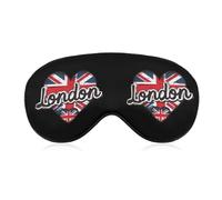 Union Flag British Heart London Sleep Mask Lightweight Blindfold Eye Mask with Adjustable Strap for Men Women