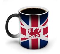 Union Flag (Including Wales) Funny Mug Coffee Tea Cup Color Changing Heat Sensitive for Home Office