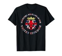 Union Flag Lion Face and Crown Together we Stand as one UK T-Shirt