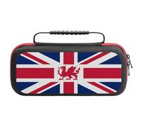 Union Flag Wales Compatible with Switch Carrying Case Waterproof Protective Travel Bag with 20 Game Card Slots