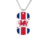 Union Flag Wales Memorial Necklaces Titanium Steel Pendant Necklace Fashion Jewelry Gift for Birthday & More