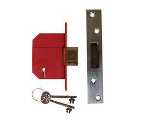 Union J2100S-SC-2.5 Strongbolt 2100S Bs 5 Lever Mortice Deadlock 68Mm 2.5In Satin Chrome Box