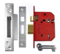 UNION Mortice Sash Lock Strongbolt 2200S - BS 5-Lever, 81mm, Satin Chrome (Boxed)