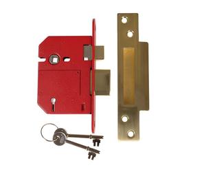 Union J2200S-PL-3.0 Strongbolt 2200S Bs 5 Lever Mortice Sashlock Satin Brass 81Mm Box