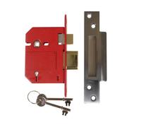 UNION Mortice Sash Lock Strongbolt 2200S - BS 5-Lever, 81mm, Satin Chrome (Boxed)