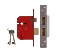 Union Locks 2234E 5 Lever BS Mortice Sash Lock 79.5mm - Satin Chrome Finish (Boxed)