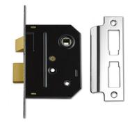 UNION Mortice Bathroom Lock 2294 - Chrome Finish 76mm - 3in Box