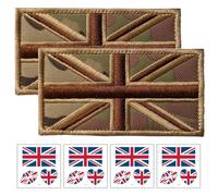Union Jack 2 Embroidered Patches - 4British Face Patches - Flag Embroidered Badges - Magical DIY Iron-On Appliques