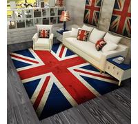 Union Jack Area Rug 100x150cm Non-Slip Washable Soft Stain-Resistant Durable Union Flag Rug Perfect for Living Room Bedrooms Large and Small Sizes Union Jack Retro Rugs Easy to Care Union Jack Carpet