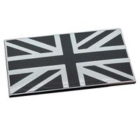 Union Jack Badge Black & Chrome Self Adhesive Foam Backing 51mm x 29mm BRITPART