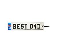 Union Jack - Best Dad Number Plate Car Air Freshener (Fun Birthday/Father's Day/Xmas Christmas Stocking Filler/Secret Santa/Novelty Scented Gift)