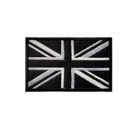 Union Jack Black GB Flag Embroidered Patch British Emblem UK Great Britain Applique Fabric Badge for Bags Jackets Coats Trousers Hats