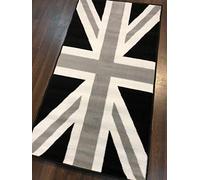 Union Jack Black/Grey/White 60cm x 110cm Approx 4x2Rug