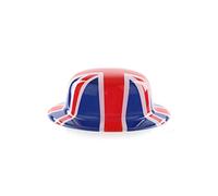 Union Jack Bowler Hat - Pack of 20 - Plastic Bowler Hat with Union Jack Flag Design - King's Coronation Street Party Accessory