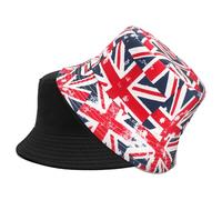 Union Jack Bowler Hats,AWAVM 1 PCS Double-Side Reversible British Flag Bucket Hat for Coronation of King Charles III,Fade Resistant Sun Hat Perfect For Indoor Outdoor Parties and National Celebrations