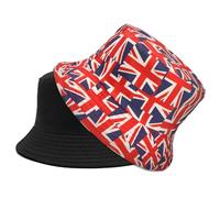 Union Jack Bowler Hats,AWAVM 1 PCS Double-Side Reversible British Flag Bucket Hat for Coronation of King Charles III,Fade Resistant Sun Hat Perfect For Indoor Outdoor Parties and National Celebrations