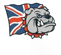 Union Jack British Bulldog UK Vinyl Sticker - Self-Adhesive Decal for Cars, Vans, Windows, Laptops & VE Day | Indoor & Outdoor British Flag