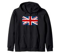 Union Jack British Flag Britain Grunge Effect Men's Women's Zip Hoodie