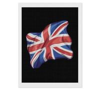 Union Jack British Flag Diamond Painting Kit for Adults Full Drill Square Diamond Wall Art Pictures Decor 12"x16"