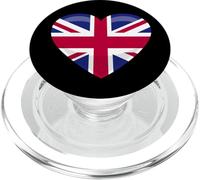 Union Jack British Flag Heart British Isles Men's Women's PopSockets PopGrip for MagSafe