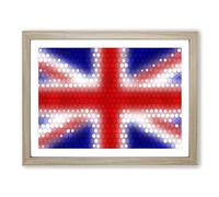 Union Jack British Flag No.6 Modern Framed Print | A3 Oak Framed Wall Art | Ready to Hang | Modern Flag Picture | Living Room Bedroom Lounge Office