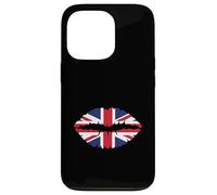 Union Jack British Flag Torn Effect Lips British Isles Case for iPhone 13 Pro