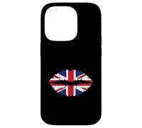 Union Jack British Flag Torn Effect Lips British Isles Case for iPhone 14 Pro
