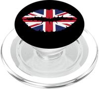 Union Jack British Flag Torn Effect Lips British Isles PopSockets PopGrip for MagSafe