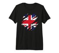 Union Jack British Flag Torn Scratched Effect Men's Women's Premium T-Shirt