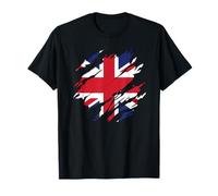 Union Jack British Flag Torn Scratched Effect Men's Women's T-Shirt