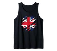 Union Jack British Flag Torn Scratched Effect Men's Women's Tank Top