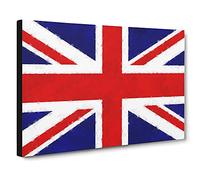 Union Jack British Flag Vol.1 Canvas Print | Gallery Wrapped 30mm Frame Wall Art | 30x20 inches | Ready to Hang | Modern Flag Picture | Living Room Bedroom Lounge Office