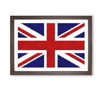 Union Jack British Flag Vol.1 Painting Framed Print | A2 Walnut Framed Wall Art | Ready to Hang | Modern Flag Picture | Living Room Bedroom Lounge Office