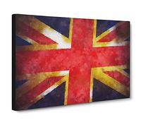 Union Jack British Flag Vol.2 Canvas Print | Gallery Wrapped 30mm Frame Wall Art | 30x20 inches | Ready to Hang | Modern Flag Picture | Living Room Bedroom Lounge Office