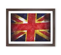 Union Jack British Flag Vol.2 Painting Modern Art Framed Print | A3 Walnut Framed Wall Art | Ready to Hang | Modern Flag Picture | Living Room Bedroom Lounge Office