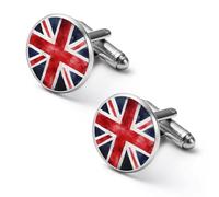 Union Jack British UK Flag Watercolor Classic Shirt Cufflinks for Men 2.0cm