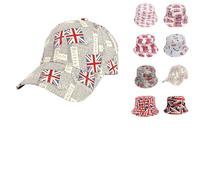 Union Jack Bucket Hat Unisex Reversible British Flag Hat for Festivals Sports Events Holidays Streetwear UK England Patriotic Summer Cap St Georges England Hat United Kingdom Ve Day Hats