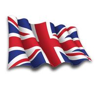 Union Jack Car Sticker 160×100 mm - Waving UK Flag Vinyl Decal, Waterproof & Weatherproof, Gloss Finish for Car Van Motorbike Window - British/GB Flag Sticker by Kingdom Decals (Classic Waving Flag)
