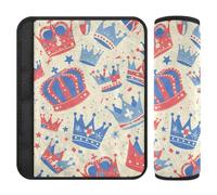 Union Jack Crown Flag Color 4th of July Independence Day 2 Pack seat Belt Strap, Protects Your Neck and Shoulders, Shoulder pad for seat Belt for Backpack Most Cars Backpack 10x7.7