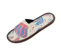 Union Jack Crown Flag Color 4th Of July Independence Day Slippers Indoor Outdoor Washable Soft personalizable Dorm Home Slides for Guest, Hotel, Travel, Airplane chanclas para mujer