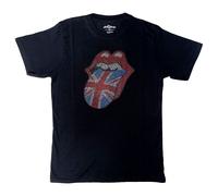 Union Jack Diamante Tongue T Shirt The Rolling Stones Black S