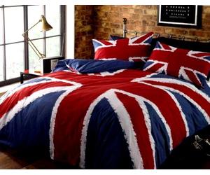 Union Jack Duvet Quilt Cover Bedding Set Single Double King Red White Blue