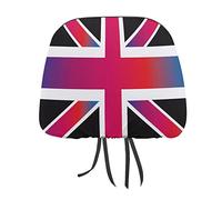 Union Jack England Flags Car Headrest Cover Full Wrap Head Rest Cushion Cover Auto Accessories for Men Women 2 PCS