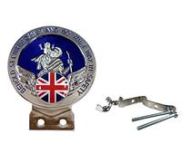 Union Jack Flag Blue St Christopher Car Badge + Fixings