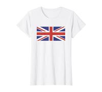 Union Jack Flag British Classic Style UK Britain Design Value Graphic T-Shirt, Women, White, XL